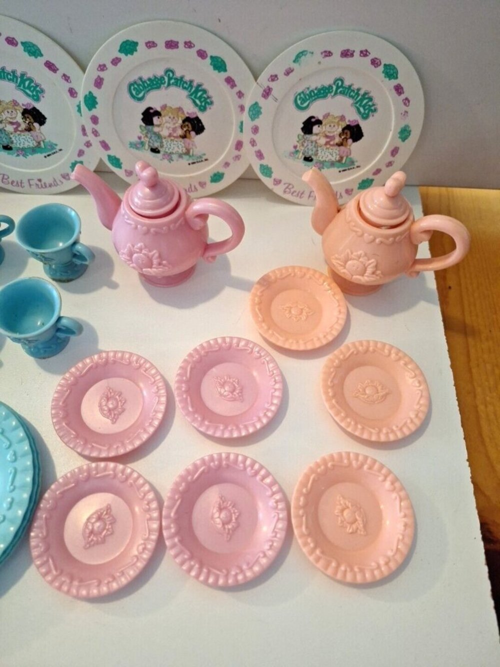 Cabbage Patch Kids Tea Party 80s Doll Lunchbox Purple Pink Blue Vintage - Picture 4 of 11
